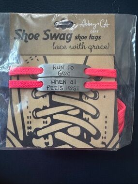 Abbey + CA Shoe Swag Lace Tags with Pink Lace